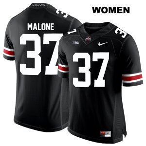 Women's NCAA Ohio State Buckeyes Derrick Malone #37 College Stitched Authentic Nike White Number Black Football Jersey GJ20J87KJ